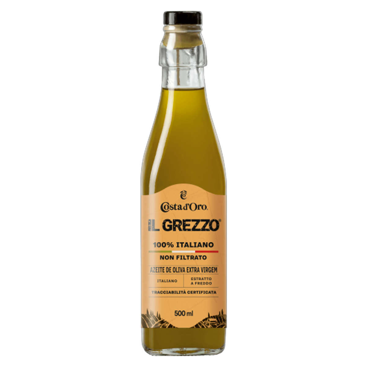 AZEITE DE OLIVA EV COSTA D'ORO IL GREZZO NÃO FILTRADO 500ML