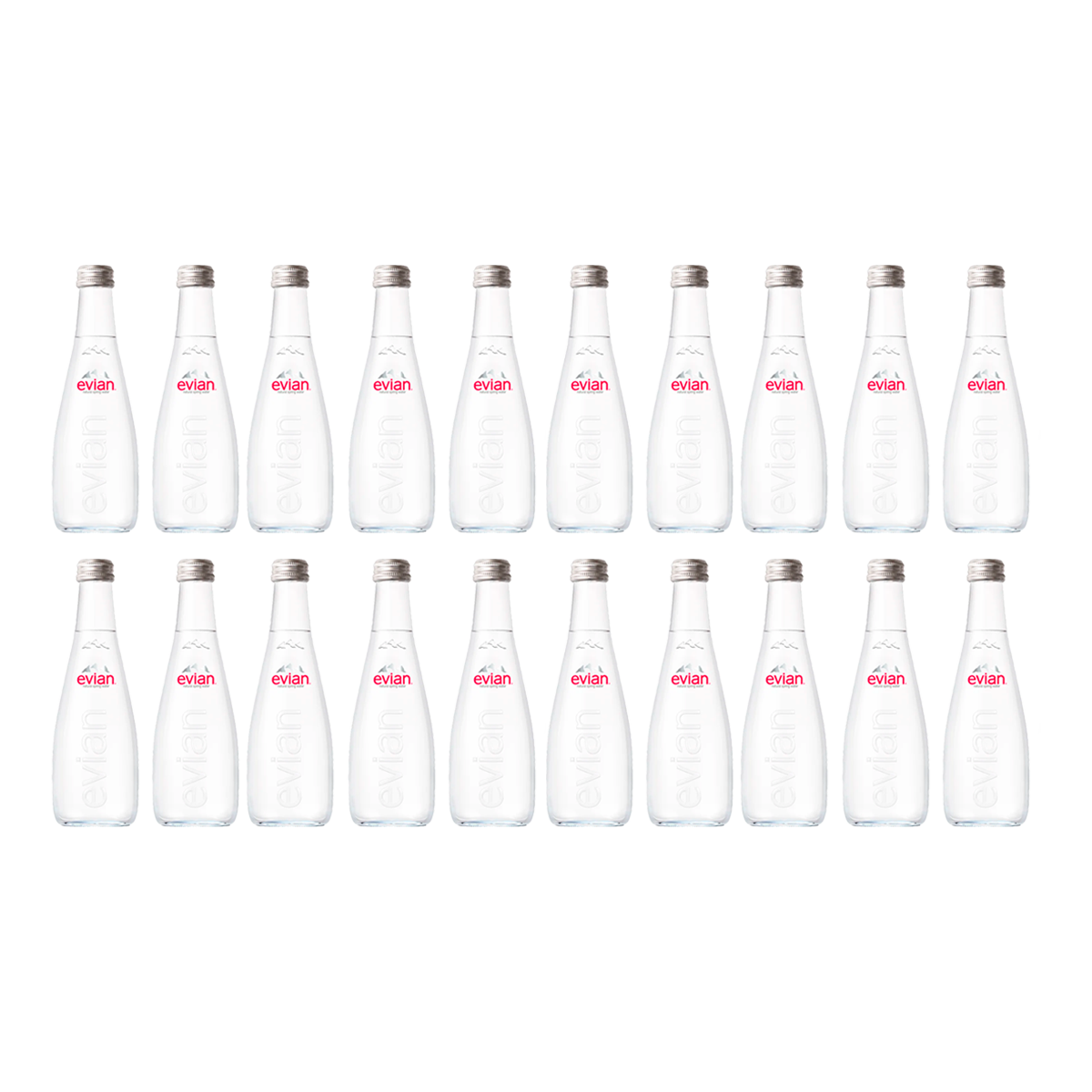 Água Mineral Evian Sem Gás Vidro 330Ml Pack C/20 Unid