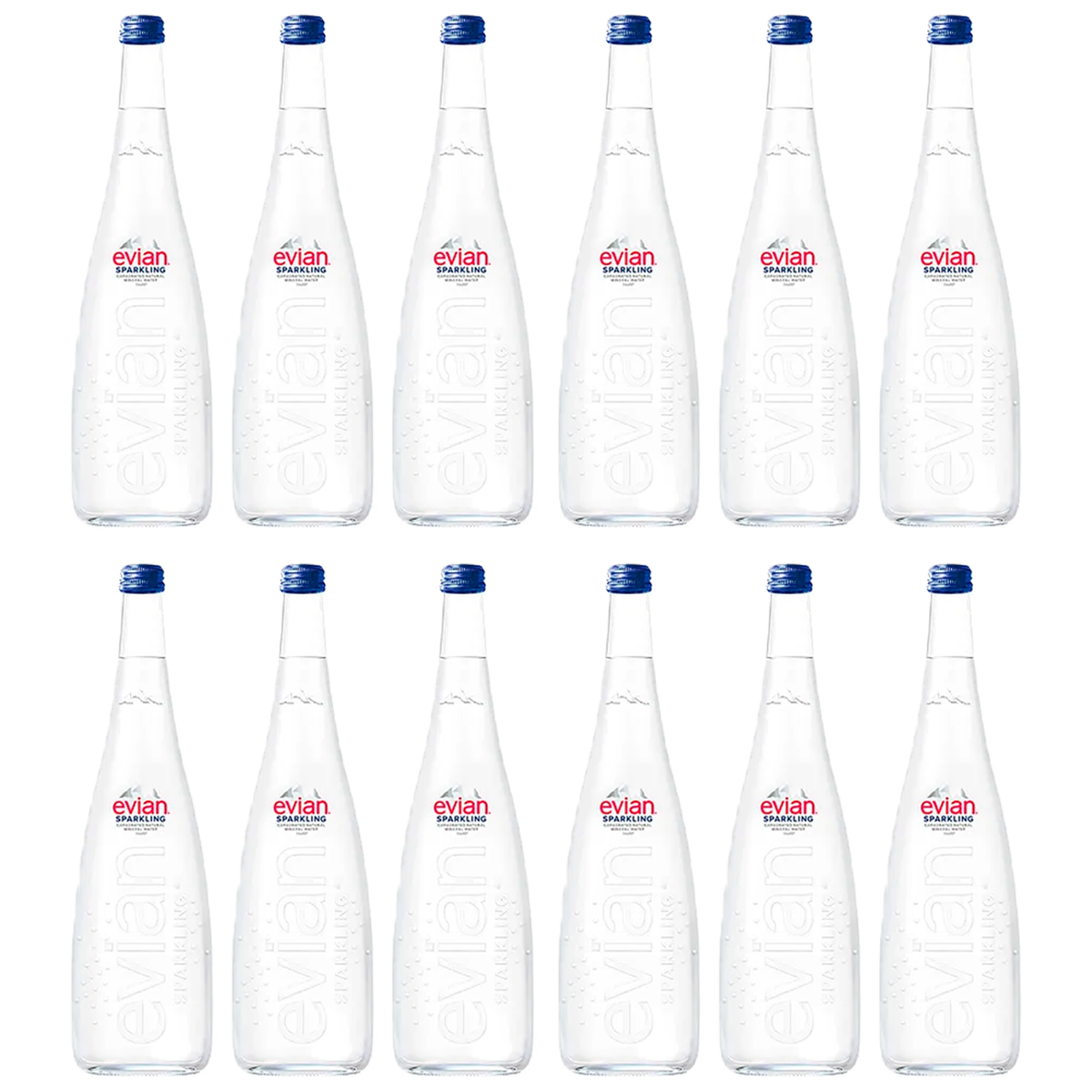 Água Mineral Evian Com Gás Vidro 750Ml Pack C/12 Unid