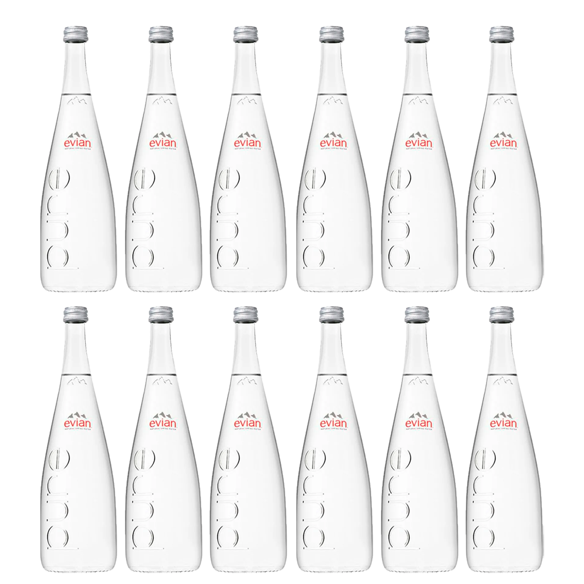 Água Mineral Evian Sem Gás Vidro 750Ml Pack C/12 Unid