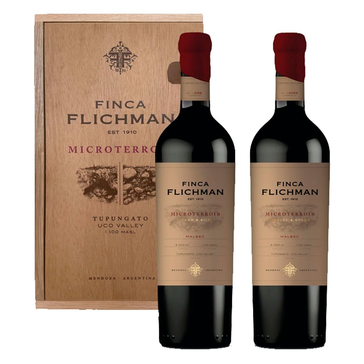 Kit 2 Vinho Finca Flichman Microterroir 750Ml Cx De Madeira